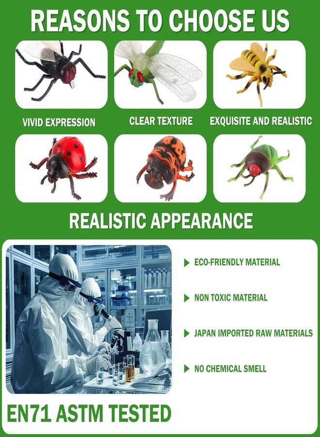 JOKFEICE Insect Toy Figures - 16pcs Large Realistic Bugs Including Dragonfly, Spider, Mosquito - Educational Learning Toys, Cake Toppers, Birthday for Kids - Image 4